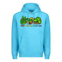 Ocean Blue peace love st patty's day Premium Hoodie - Artiststas