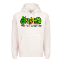 Pale Pink peace love st patty's day Premium Hoodie - Artiststas