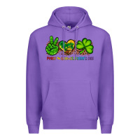 Purple peace love st patty's day Premium Hoodie - Artiststas