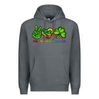 Rock peace love st patty's day Premium Hoodie - Artiststas