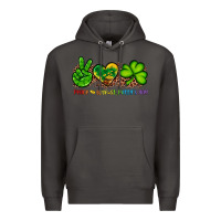 Smoke peace love st patty's day Premium Hoodie - Artiststas