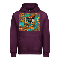 Mauve Wine love autumn cow Urban Hoodie - Jasminsmagicworld