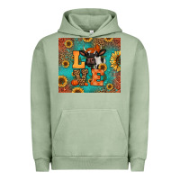 Pigment Oil Green love autumn cow Urban Hoodie - Jasminsmagicworld