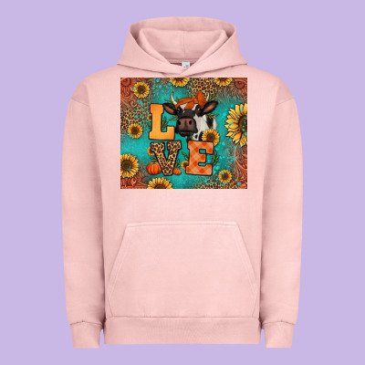 Love Autumn Cow Urban Hoodie Designed By Jasminsmagicworld