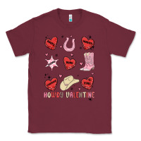 Burgundy howdy valentine copy Classic Tee - MaliasSmallBusiness