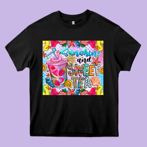 Summer Vibes With Sweet Tea Heavy Core Tee Designed By Cowhidedigitalart
