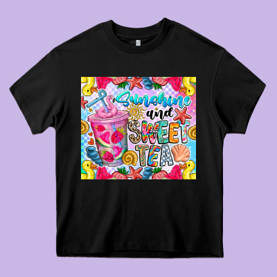 Summer Vibes With Sweet Tea Heavy Core Tee Designed By Cowhidedigitalart