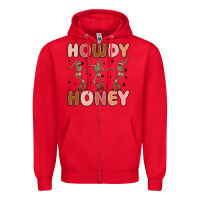 Red howdy honey Zipper Hoodie - MaliasSmallBusiness
