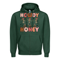 Sports Green howdy honey Zipper Hoodie - MaliasSmallBusiness