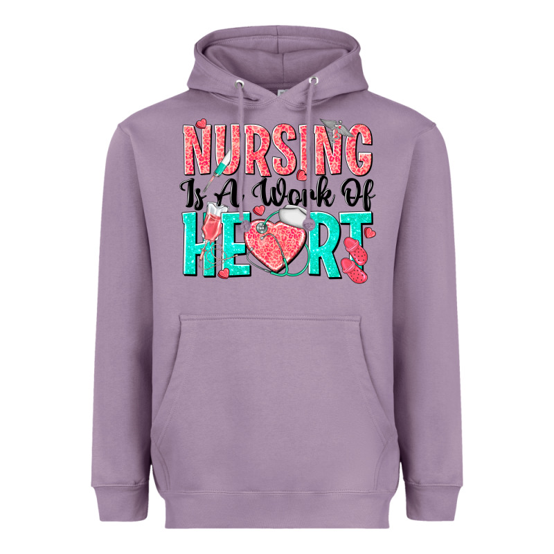 Nursing Is A Work Of Heart Heavyweight Hoodie by texasbilliewilder | Teevron