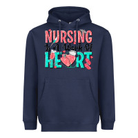 Navy nursing is a work of heart Heavyweight Hoodie - texasbilliewilder