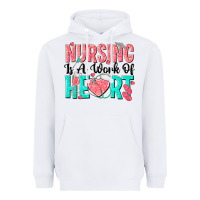 White nursing is a work of heart Heavyweight Hoodie - texasbilliewilder