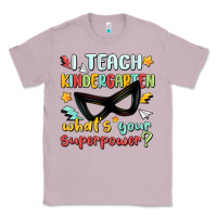 Lilac i teach kindergarten whats your superpower Classic Tee - MaliasSmallBusiness