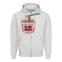 Dove Grey instant good vibes noodles Zipper Hoodie - MaliasSmallBusiness