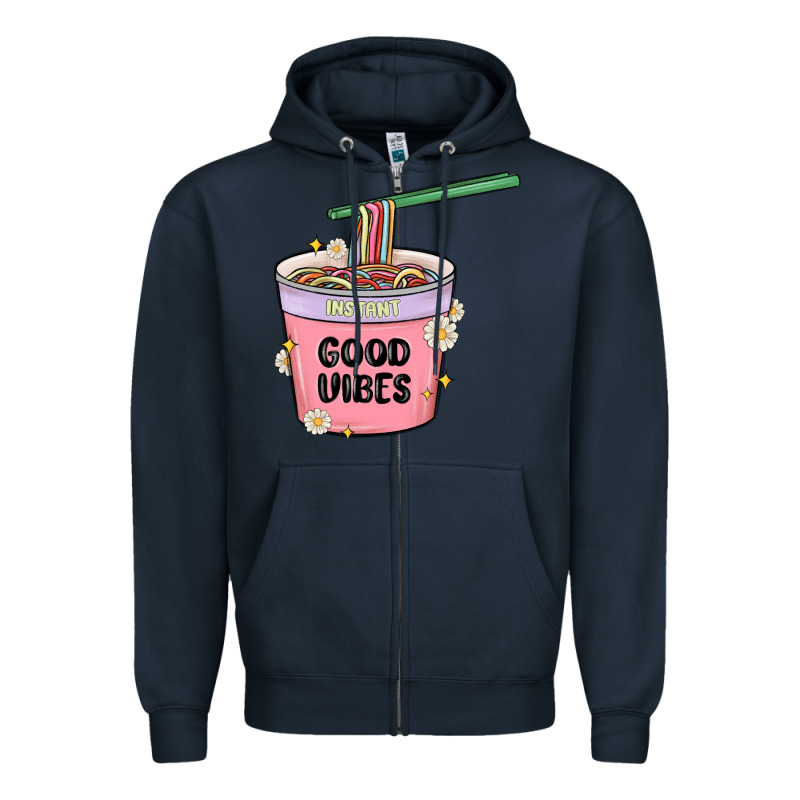 Instant Good Vibes Noodles Zipper Hoodie by MaliasSmallBusiness | Teevron