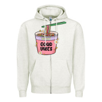 Oatmeal Heather instant good vibes noodles Zipper Hoodie - MaliasSmallBusiness