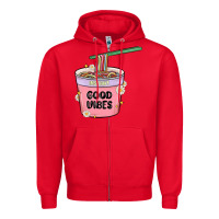 Red instant good vibes noodles Zipper Hoodie - MaliasSmallBusiness