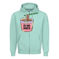 Seafoam instant good vibes noodles Zipper Hoodie - MaliasSmallBusiness