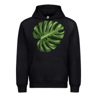 Black Monstera Leaf Urban Hoodie - LillyAllenDesigns