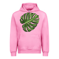 Fuchsia Pink Monstera Leaf Urban Hoodie - LillyAllenDesigns
