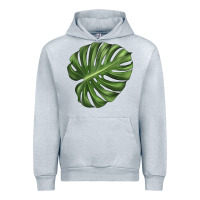 Heather Grey Monstera Leaf Urban Hoodie - LillyAllenDesigns