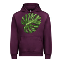 Mauve Wine Monstera Leaf Urban Hoodie - LillyAllenDesigns
