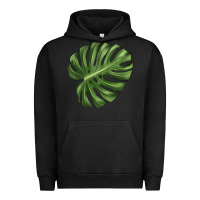 Pigment Black Monstera Leaf Urban Hoodie - LillyAllenDesigns