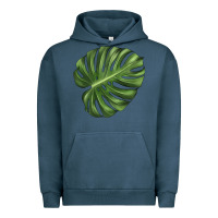 Pigment Midnight Navy Monstera Leaf Urban Hoodie - LillyAllenDesigns