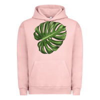 Pigment Salmon Monstera Leaf Urban Hoodie - LillyAllenDesigns