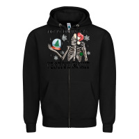 Black look at me being all festive and shit Zipper Hoodie - MaliasSmallBusiness