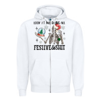 White look at me being all festive and shit Zipper Hoodie - MaliasSmallBusiness