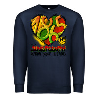 Navy juneteenth 1865 graffiti Premium Sweatshirt - HRA Design Shop