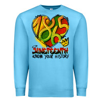 Ocean Blue juneteenth 1865 graffiti Premium Sweatshirt - HRA Design Shop