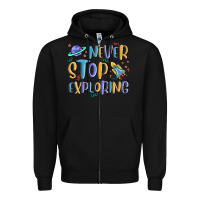 Black never stop exploring Zipper Hoodie - MaliasSmallBusiness