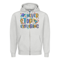 Dove Grey never stop exploring Zipper Hoodie - MaliasSmallBusiness