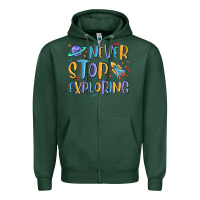 Sports Green never stop exploring Zipper Hoodie - MaliasSmallBusiness