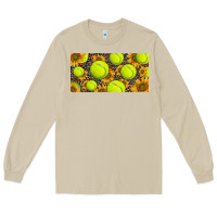 Mushroom tennis ball with sunflower and racket  licence plato Long Sleeve Tee - BarkalooDesign