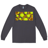 Smoke tennis ball with sunflower and racket  licence plato Long Sleeve Tee - BarkalooDesign