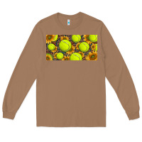 Toasted Coconut tennis ball with sunflower and racket  licence plato Long Sleeve Tee - BarkalooDesign