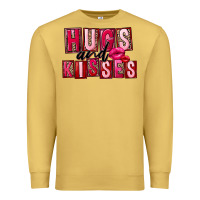 Antique Gold hugs and kisses Premium Sweatshirt - FaDigitalArtStudio