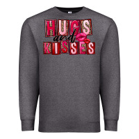 Charcoal Heather hugs and kisses Premium Sweatshirt - FaDigitalArtStudio