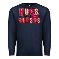 Navy hugs and kisses Premium Sweatshirt - FaDigitalArtStudio