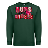 Sports Green hugs and kisses Premium Sweatshirt - FaDigitalArtStudio