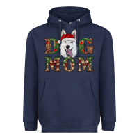 Navy christmas  white shepherd dog mom Heavyweight Hoodie - RanaPortraitStore
