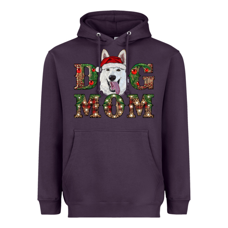 Christmas  White Shepherd Dog Mom Heavyweight Hoodie by RanaPortraitStore | Teevron