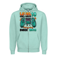 Seafoam level 10 unlocked awesome since 2013 Zipper Hoodie - MaliasSmallBusiness