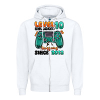 White level 10 unlocked awesome since 2013 Zipper Hoodie - MaliasSmallBusiness