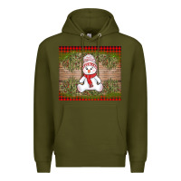Army Green Christmas snowman Premium Hoodie - AdoDesignShop