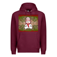 Burgundy Christmas snowman Premium Hoodie - AdoDesignShop