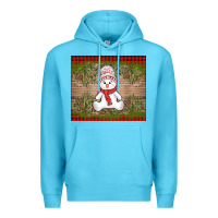 Ocean Blue Christmas snowman Premium Hoodie - AdoDesignShop